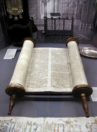 A scroll on a table
